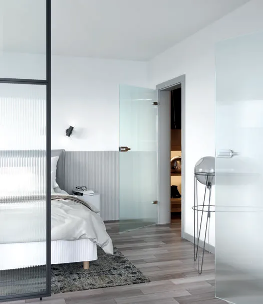 Drzwi Porta PORTA GLASS szyba ryflowana – aranżacja wnętrza 1