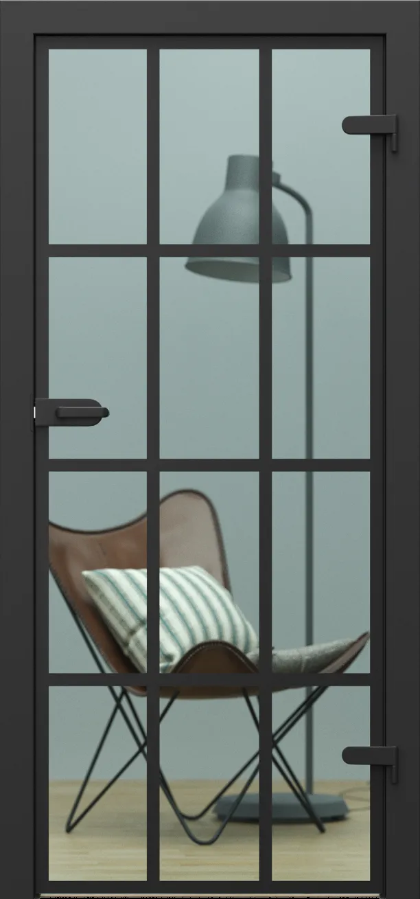 Drzwi PORTA GLASS szyba przezroczysta z malowanymi szprosami