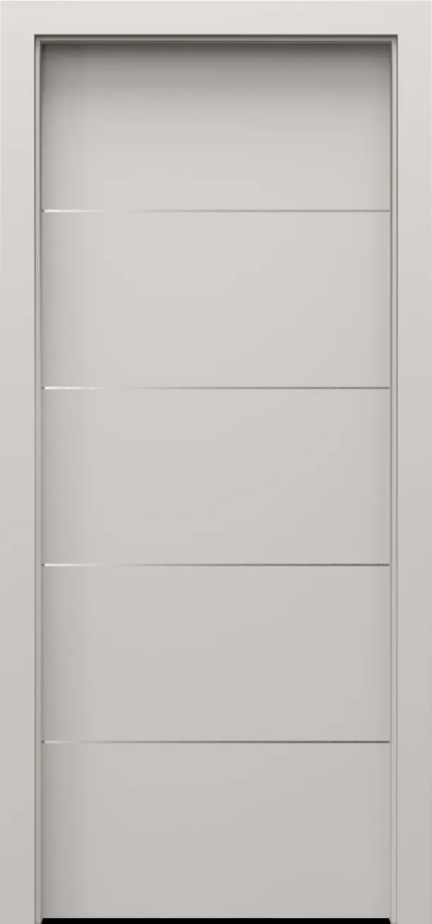 Drzwi PORTA LINE model E.1 srebrne intarsje
