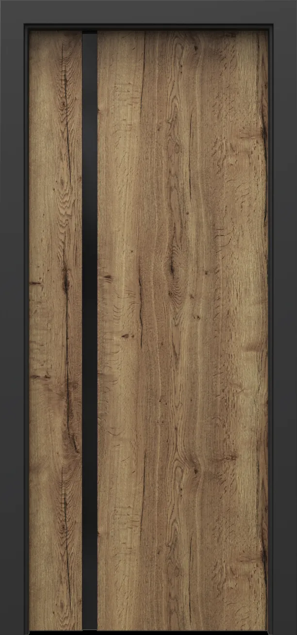 Drzwi PORTA LOFT model 4.A z czarną szybą i ościeżnicą