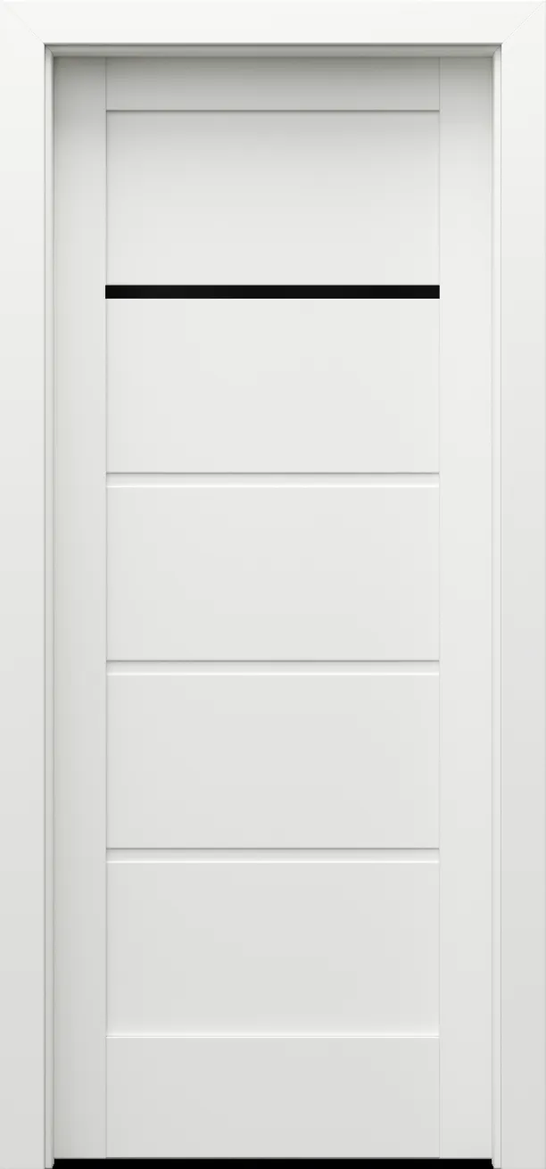 Drzwi PORTA VERTE HOME model G.1 z czarną szybą