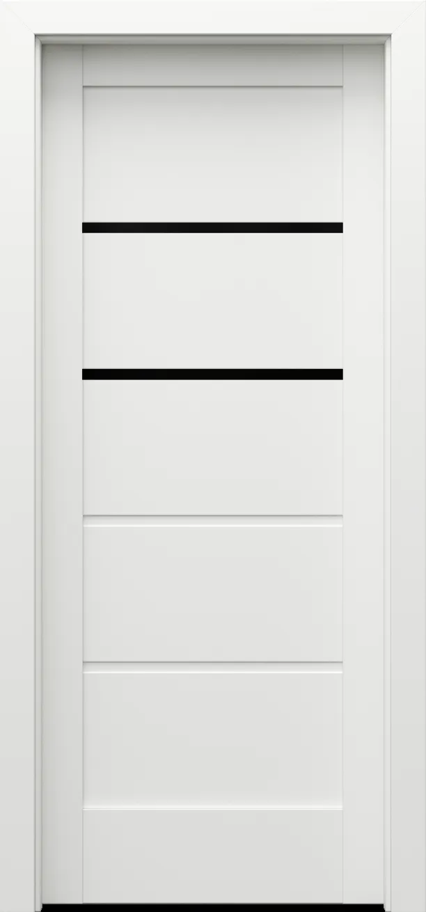 Drzwi PORTA VERTE HOME model G.2 z czarną szybą