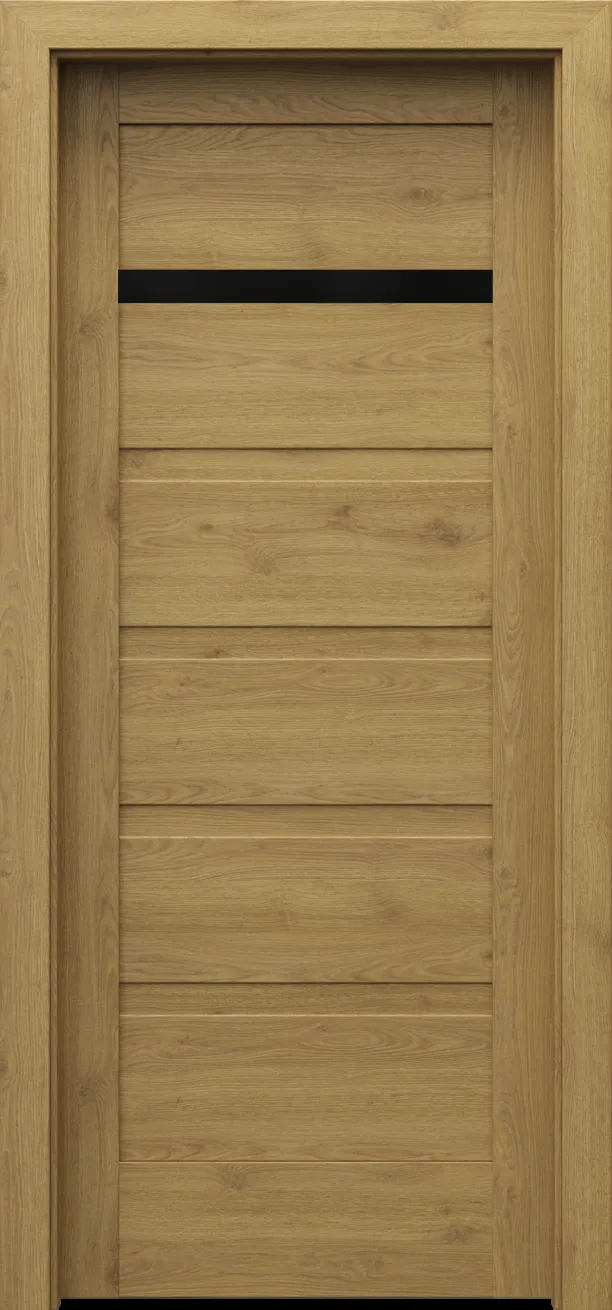 Drzwi PORTA VERTE HOME model H.1 z czarną szybą